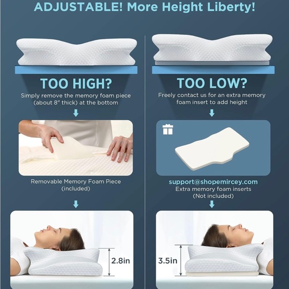 Emircey Adjustable Neck Pillow for Pain Relief Sleeping - Picture 2 of 6